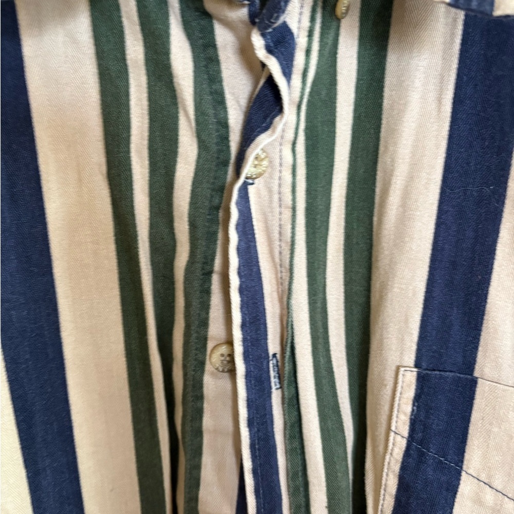 Coliseum vintage Brush-popper Men's size XL Striped Shirt - Blue and Green - Picture 6 of 8